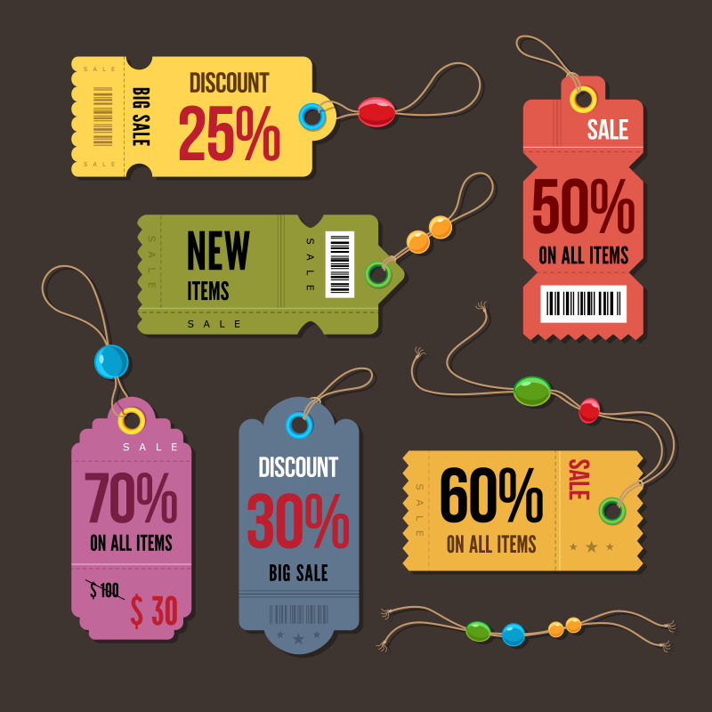 矢量折扣创意标签设计