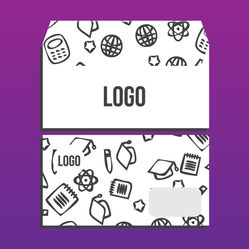 黑色图案的矢量信封设计