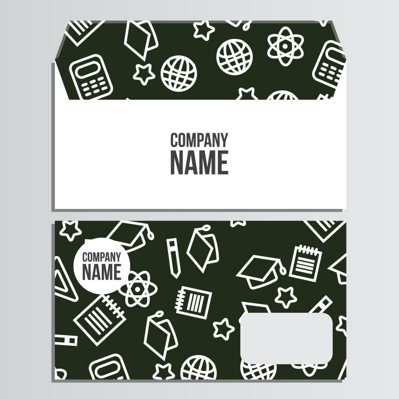 矢量的黑色校园主题信封