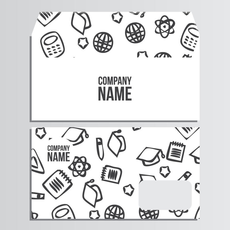 创意黑色图案的信封矢量设计