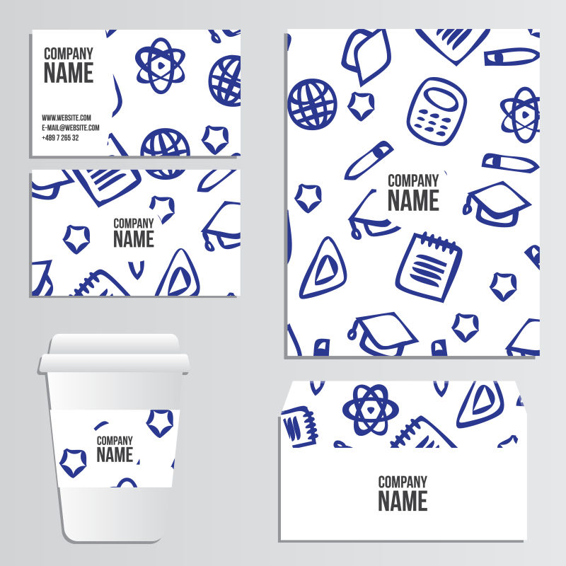 矢量的蓝色图案公司vi