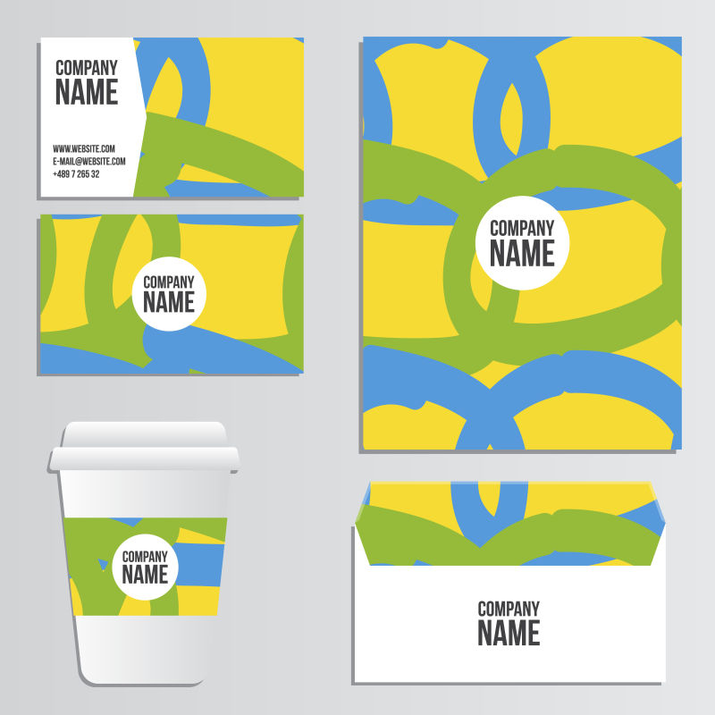 抽象彩色图案的公司vi矢量设计