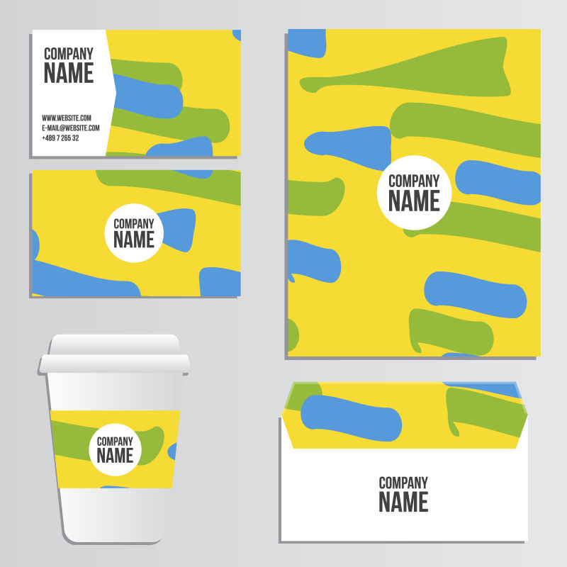 彩色抽象图案的矢量vi设计