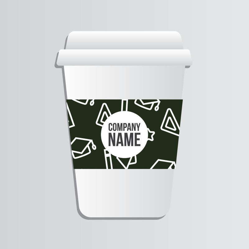 黑色杯套的咖啡杯矢量插图