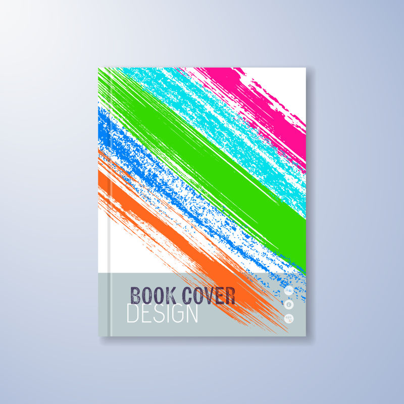 彩色铅笔画图案封面矢量设计