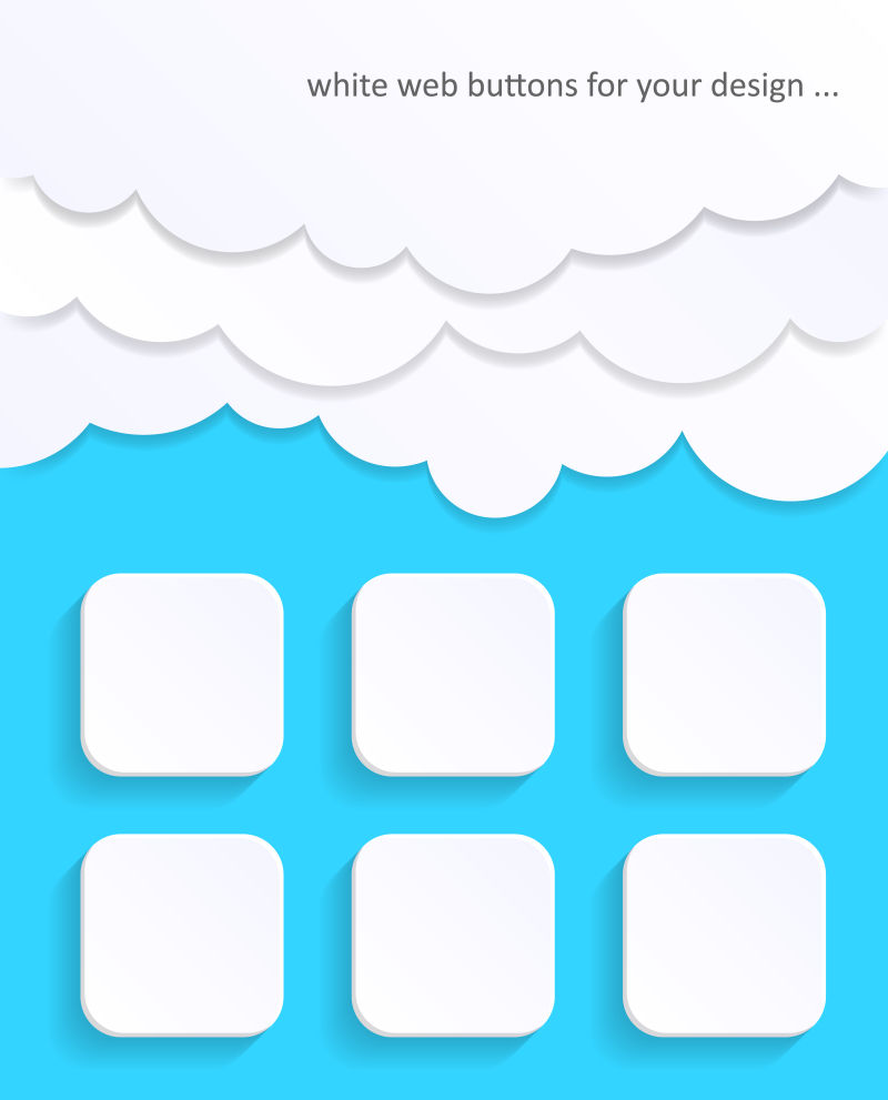 空白网页的白色按钮矢量设计