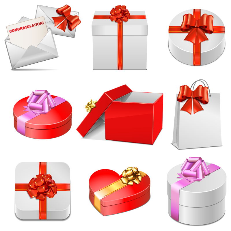 创意矢量礼品盒插图