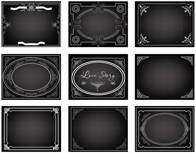 创意矢量装饰复古边框设计插图