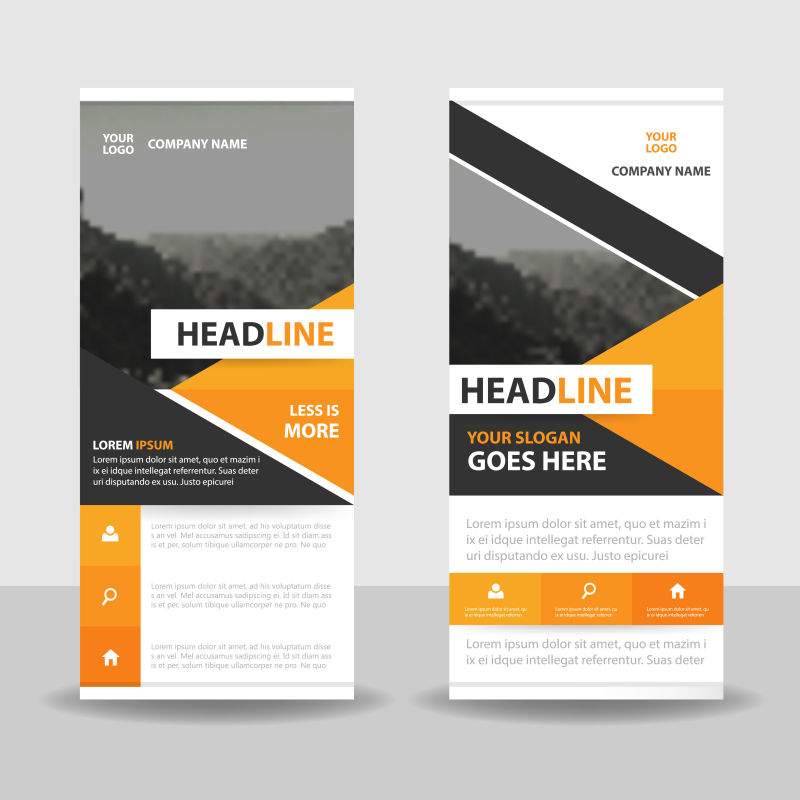 矢量抽象现代几何风格的竖式横幅设计