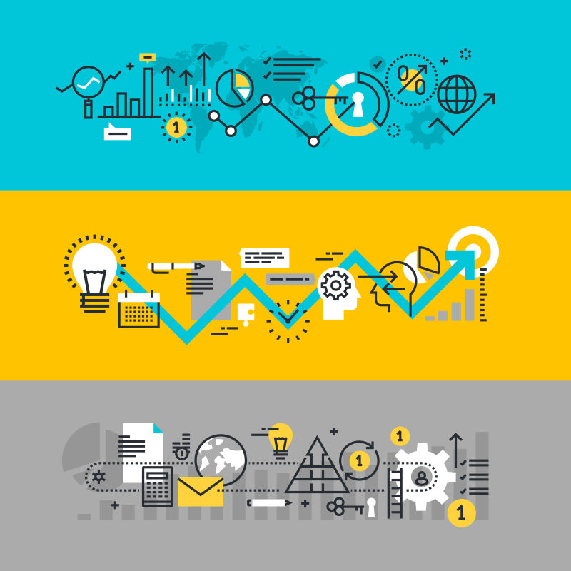 矢量的市场调研横幅设计