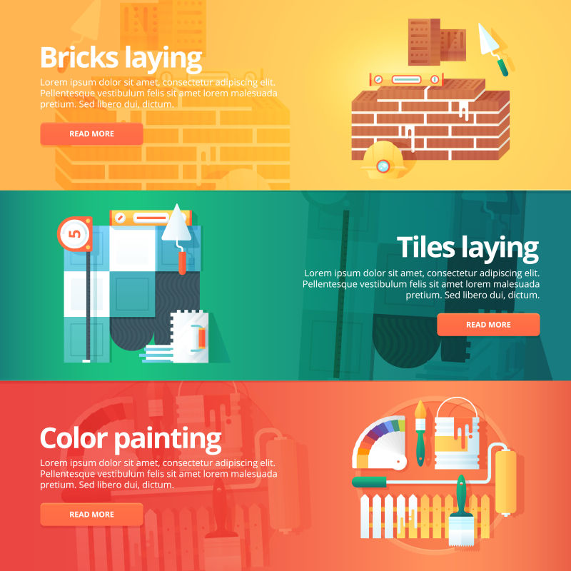 建筑概念横幅矢量