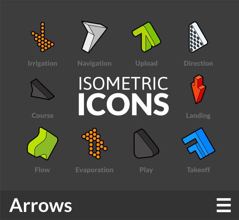 创意矢量指路箭头图标设计