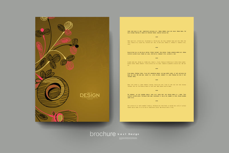 创意矢量花卉装饰小册子设计