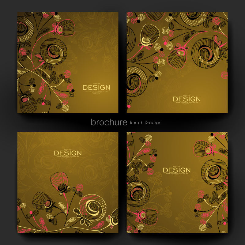 矢量花卉装饰小册子设计