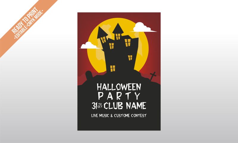 矢量的万圣节聚会传单