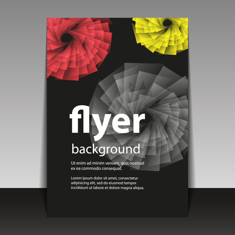 抽象的彩色花卉图案传单矢量设计