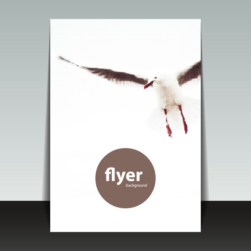 矢量的海鸥图案传单设计