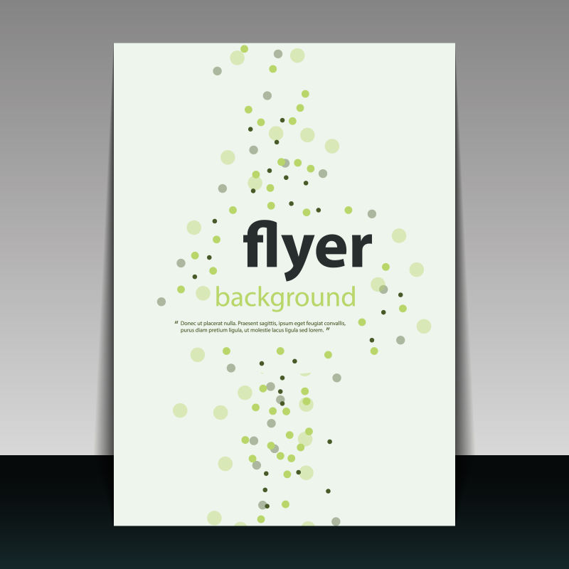 绿色圆点图案的宣传单矢量设计