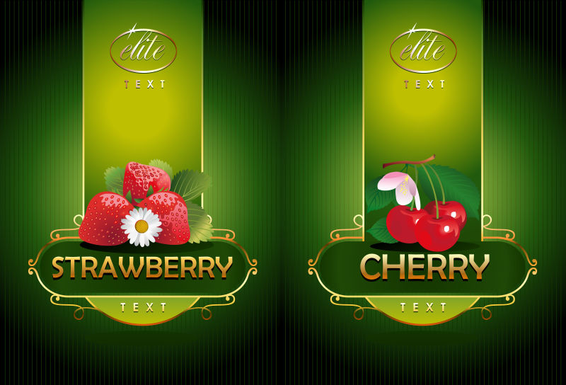 矢量的新鲜水果标签设计
