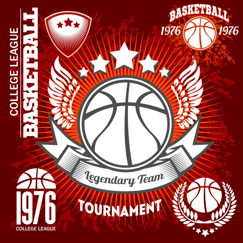 创意矢量棒球会徽设计插图