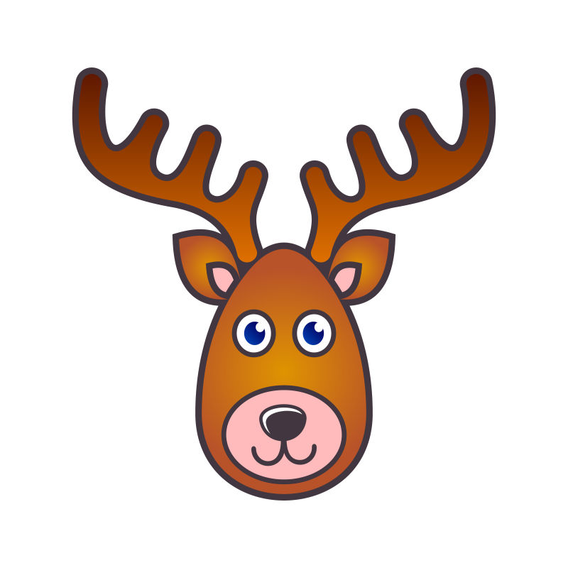 矢量驯鹿卡通插图