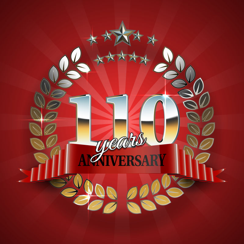 矢量的一百一十周年纪念日徽章设计
