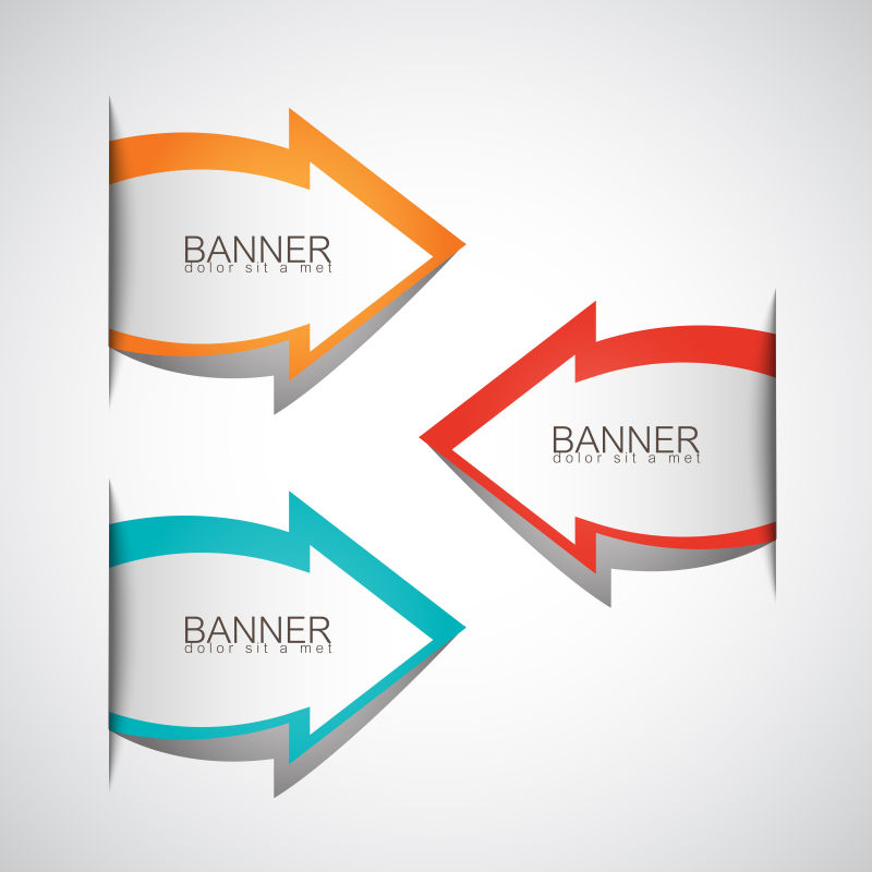 矢量的箭头折纸横幅