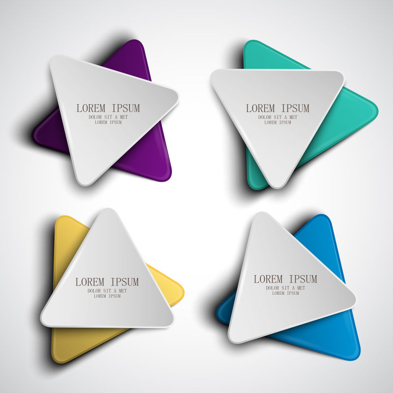 三角折纸横幅矢量设计