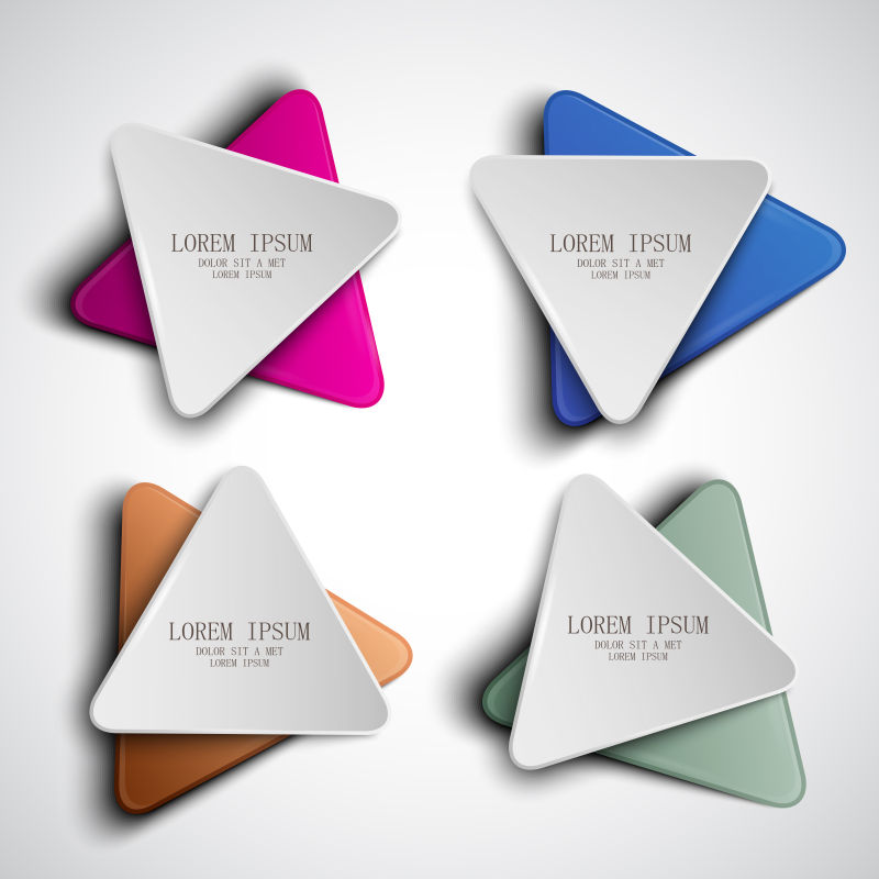 彩色的星星折纸横幅矢量设计