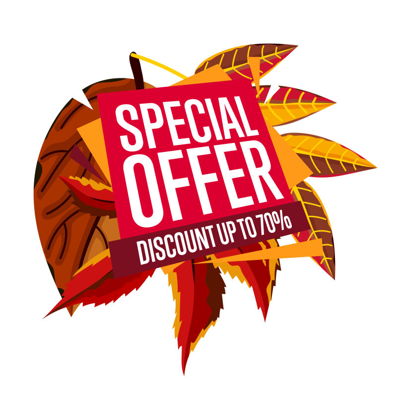 矢量秋季特价促销主题的标志设计