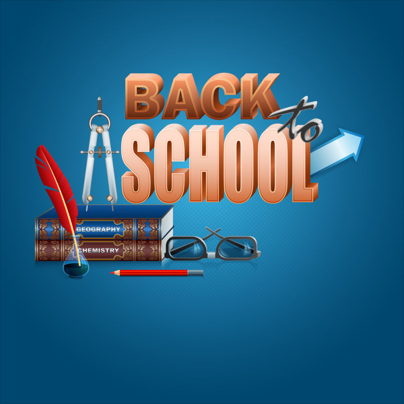 三维的矢量回到学校概念设计背景