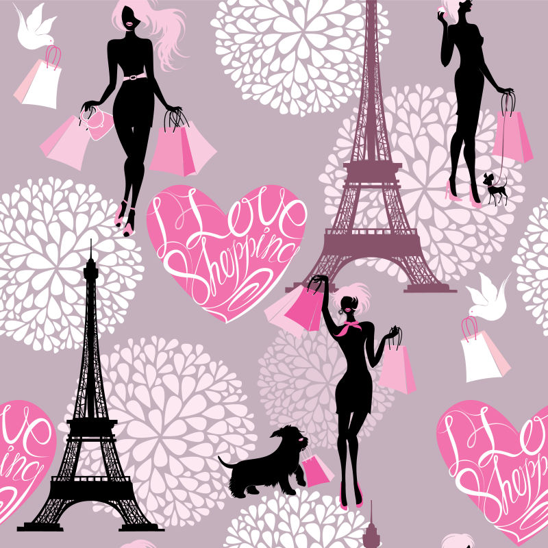 抽象矢量时尚巴黎的创意设计元素