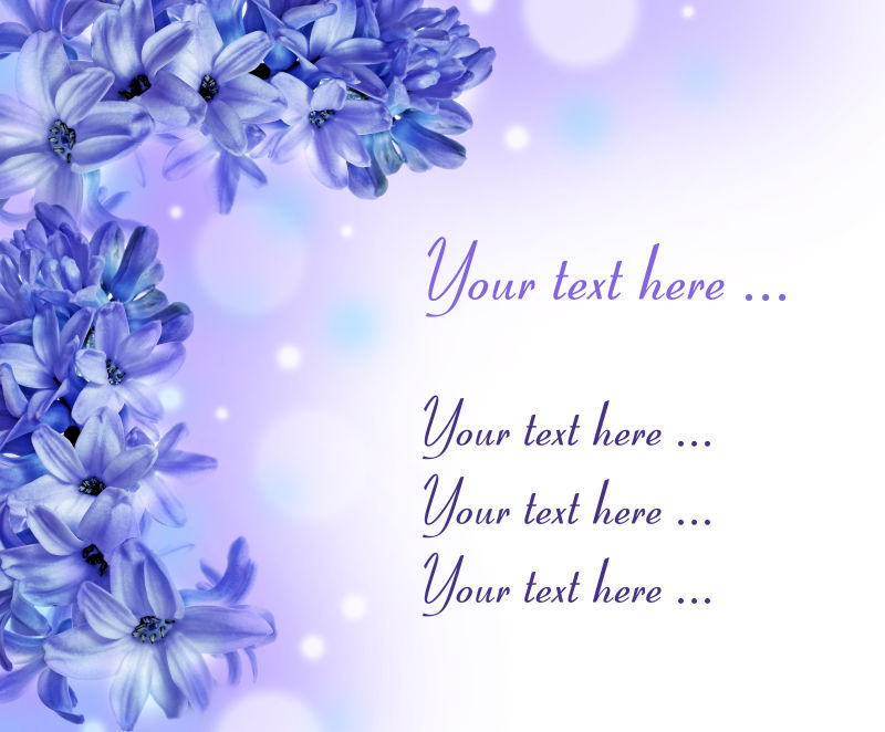 带有风信子花的卡片