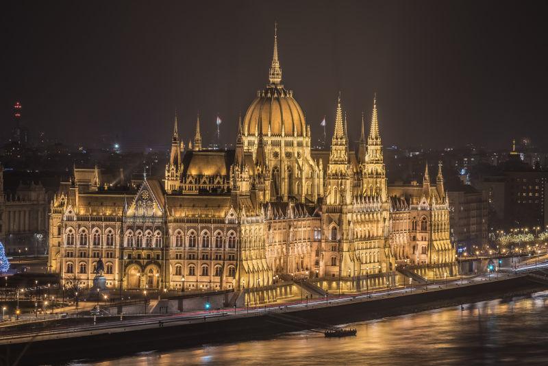 古老的匈牙利城市夜景