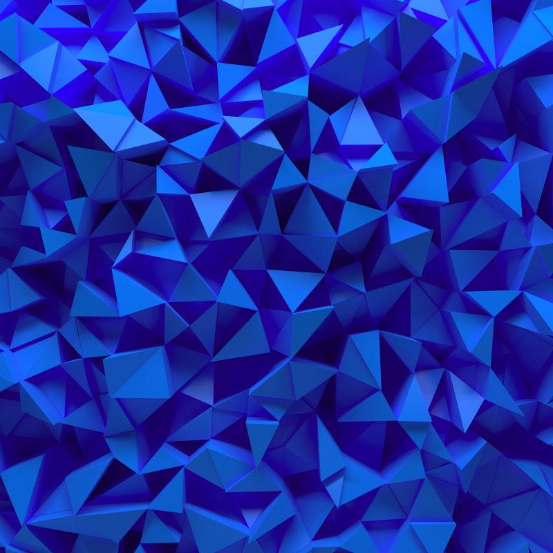 三维蓝色三角形背景