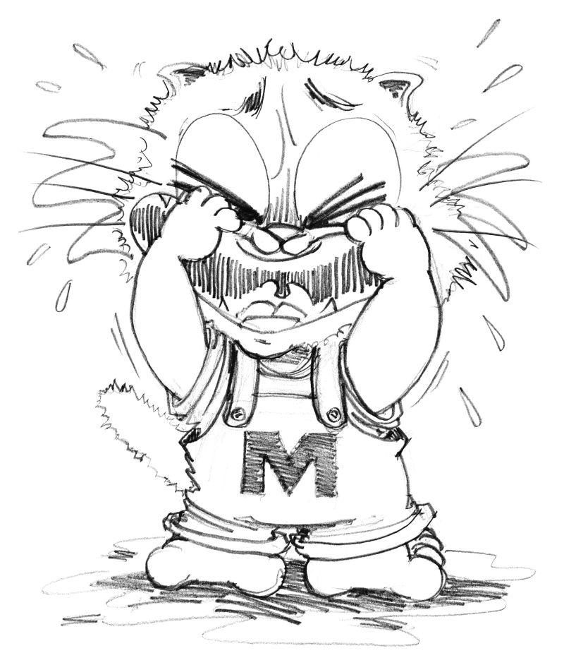 猫哭卡通可爱人物设计铅笔素描