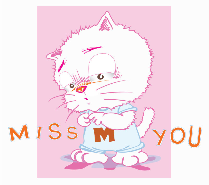 可爱猫咪卡通小姐你演戏