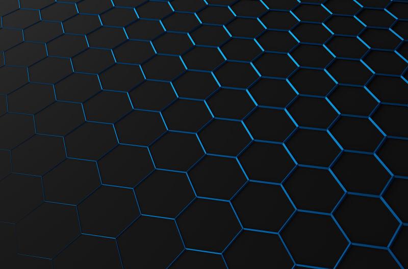 蓝色六边形背景