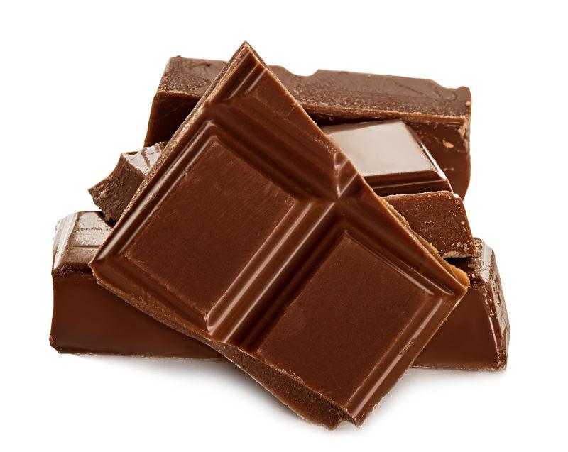 掰碎开的美味巧克力