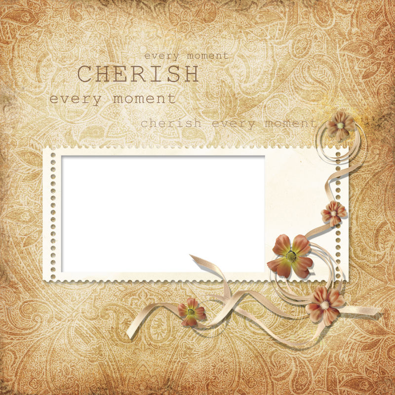 棕色花边图案设计的框架