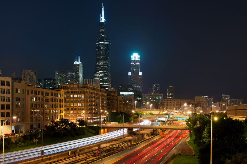 芝加哥的美丽夜景