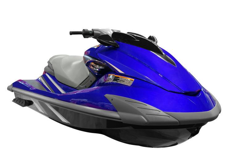 白色背景下的摩托艇