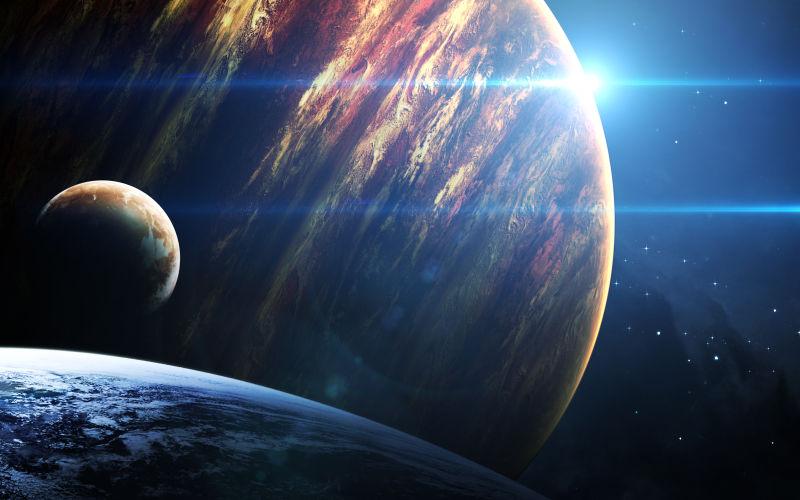 太空中的行星恒星和星系