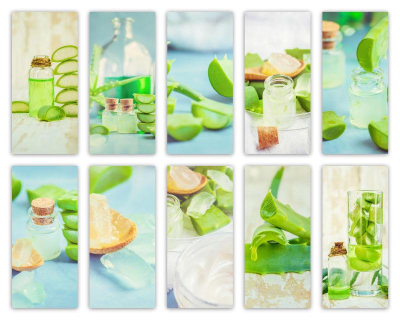 提取芦荟精华拼接图