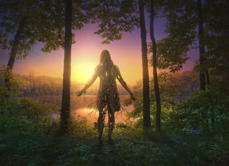 用稻草组成的人