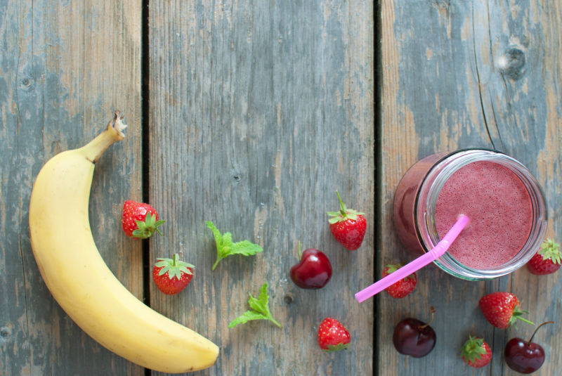 草莓香蕉樱桃冰沙