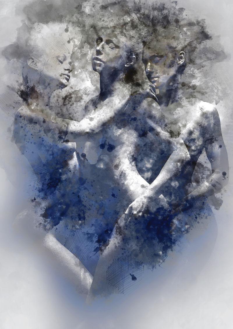 三位女性人体艺术