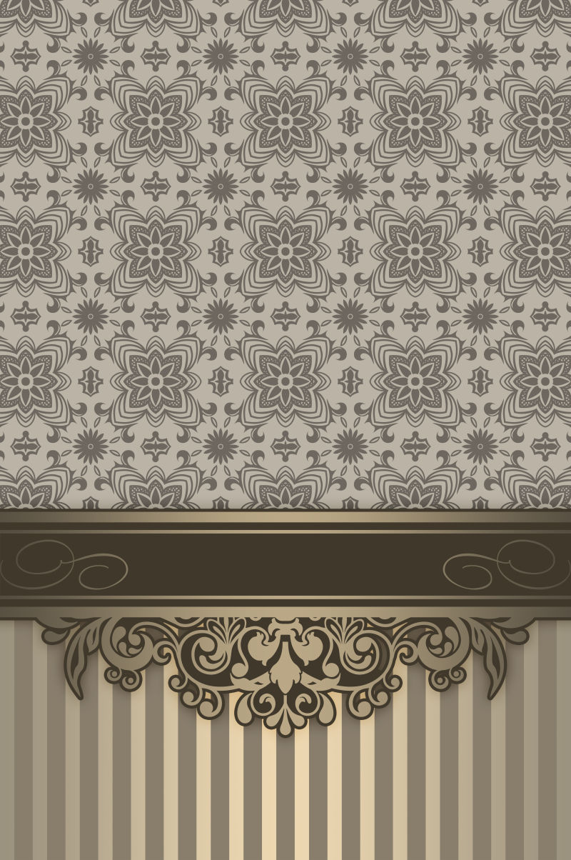 带有褐色花纹的欧式复古装饰背景