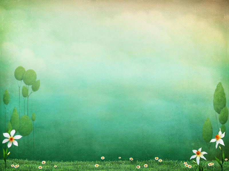 草地上美丽的鲜花