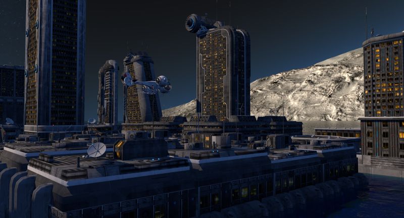 未来城市景观的3d渲染图